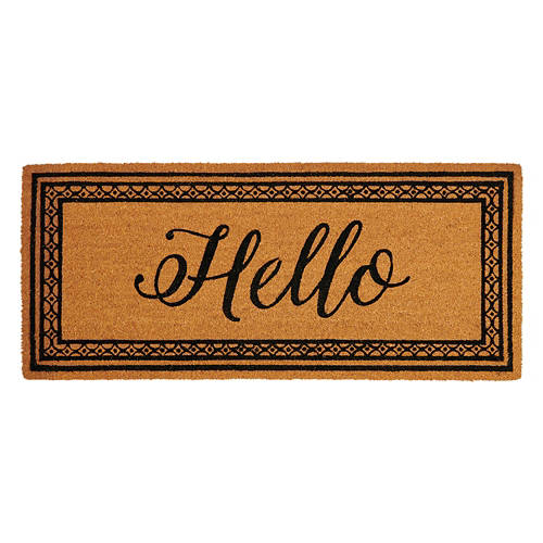 20" x 46" Coir Door Mat - Hello