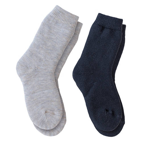 Ladies 2 Pack Brushed Winter Socks - Black/Beige