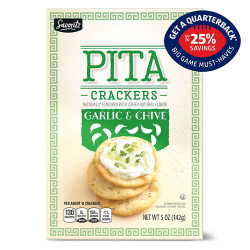 Garlic & Chive Pita Crackers, 5 oz