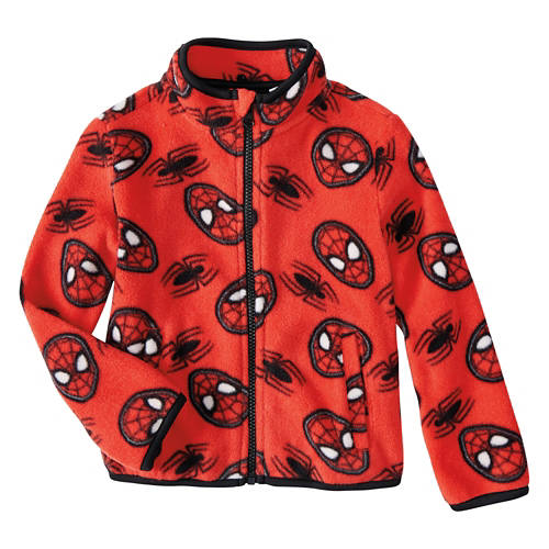 Children Spiderman Character Fuzzy Fleece Jacket, S