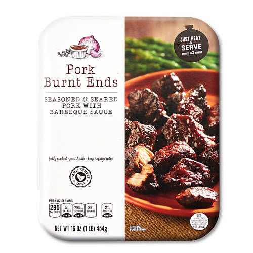 Fully  Cooked Pork Burnt Ends in BBQ Sauce, 16 oz