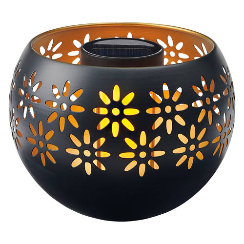Metallic Finish Black Solar Fire Bowl