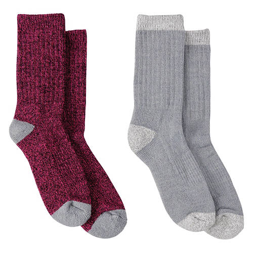 Ladies Thermal Socks - Gray/Burgundy