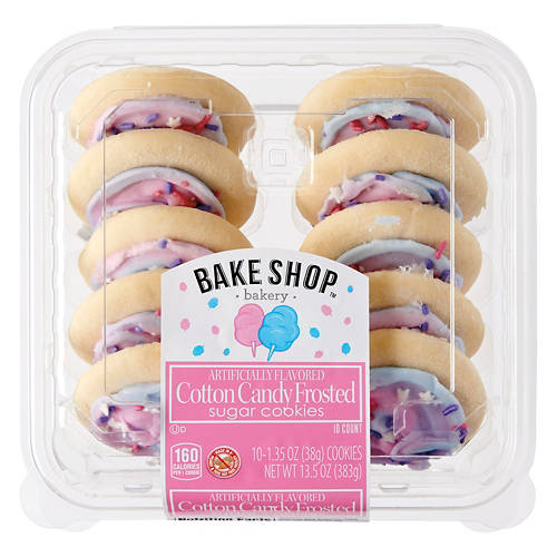 Cotton Candy Flavored Frosted Sugar Cookies, 10 count Product Image Front shot 01