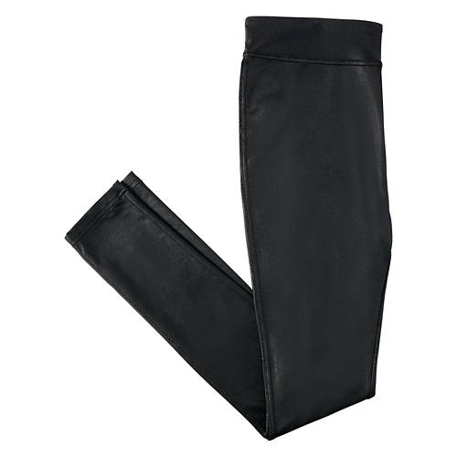 Ladies Faux Leather Legging - Black, L