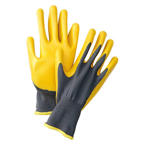Nitrile Coated Gardening Gloves - Yellow, L