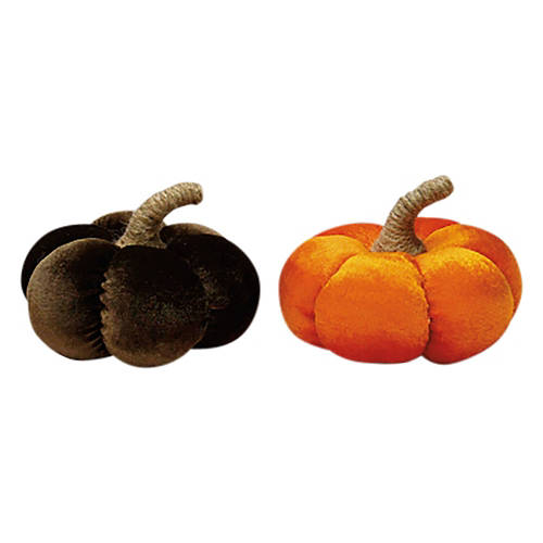 2 Pack Medium Pumpkins, Orange Velvet, Blue Velvet