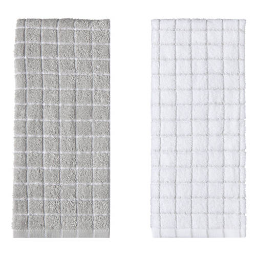 16" x  26" Kitchen Towels - Gray,  2 Pack