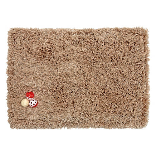 Cat Faux Fur Warming Mat - Cream, Large