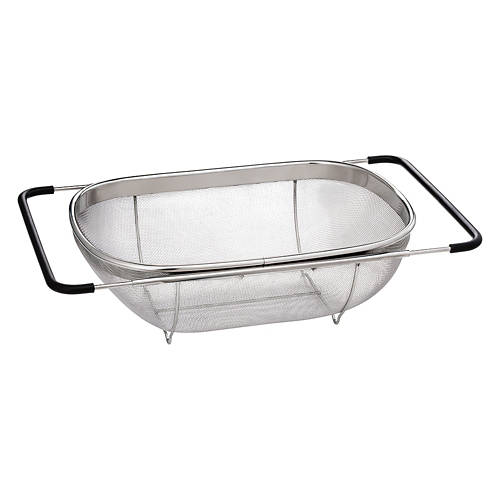 Extendable Stainless Steel Colander, Black