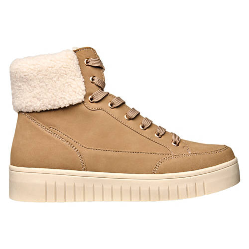 Ladies Warmlined Sneakers - Tan, 10