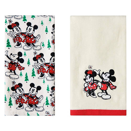 2 Pack Holiday Hand Towel Set - Minnie & Mickey/Christmas Sledding