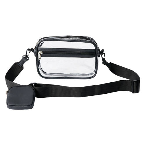 Clear Crossbody Bag, Black