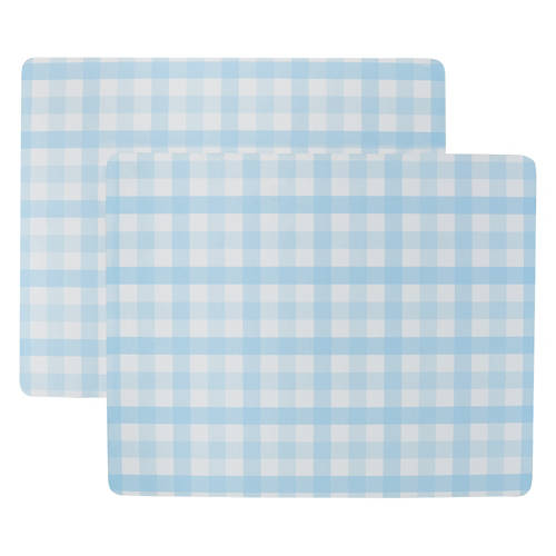 2 Pack Cork Placemats - Blue Gingham