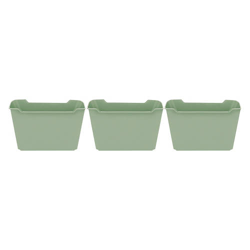 3 Pack Plastic Storage Bins - Green, M