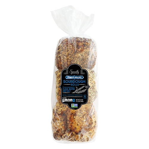 Power Grain Sourdough Sandwich Rolls, 6 count Product Image Front shot 01