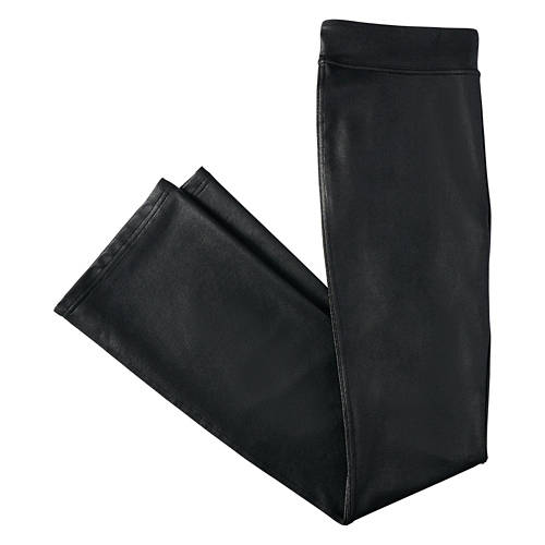 Ladies Faux Leather Boot Cut Pant - Black, XL