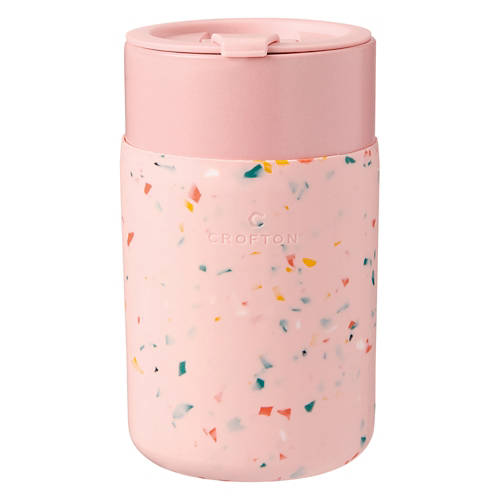 Ceramic and Silicone Travel Mug - Pink Terrazzo