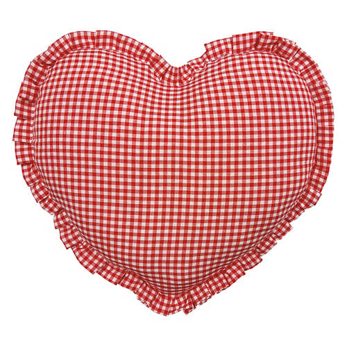 Valentine's Cozy & Fluffy Pillow - Gingham Ruffled Heart