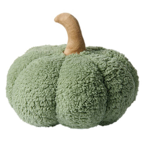 11" Sherpa Pumpkin Pillow, Sage Green