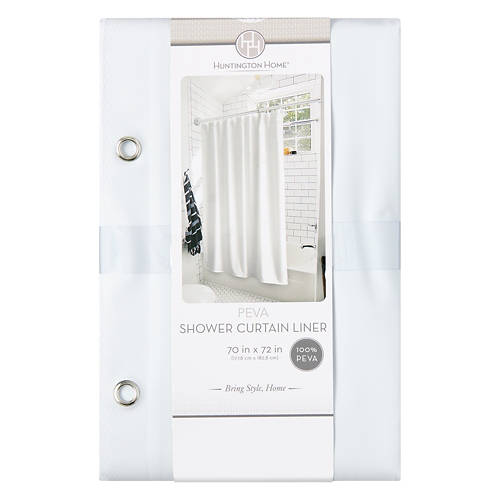 70” x 72” PEVA Shower Curtain Liner, White