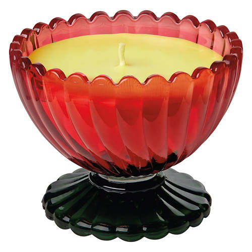 Watermelon & Mint Red/Black Ribbed Party Glass Candle