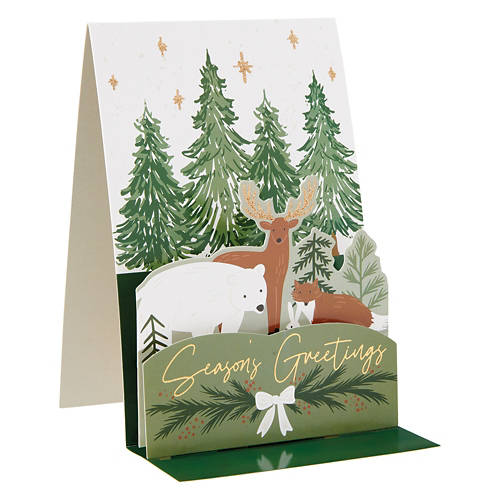 Pop Up Christmas Card - Seasons Greetings