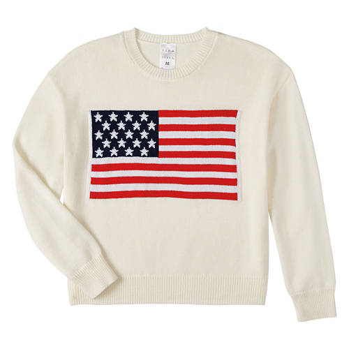 Ladies USA Flag Sweater - White, S