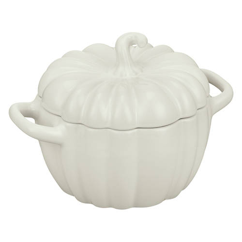 2 Qt. Large Pumpkin Casserole Dish, White