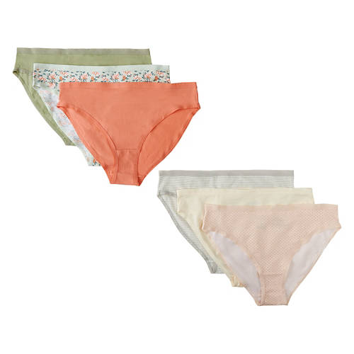 6 Pack Ladies Bikini Underwear, L