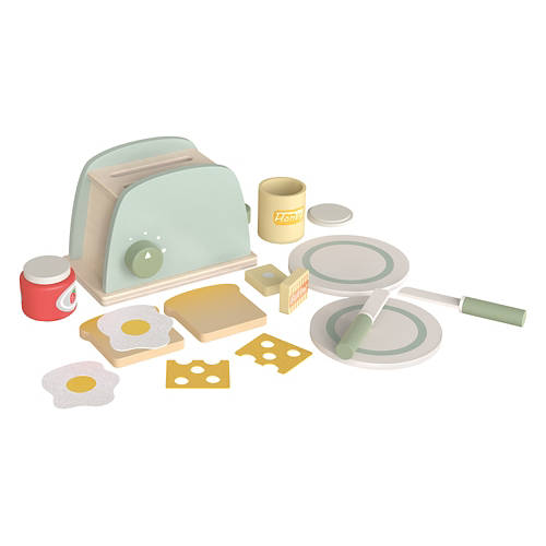 Kids 17 Piece Wooden Appliance Toy Sets - Toaster