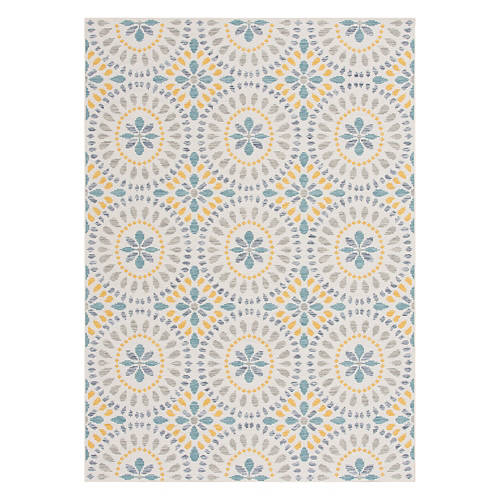 5' x 7' Outdoor Area Rug - Bright Medallions Product Image Front shot 01