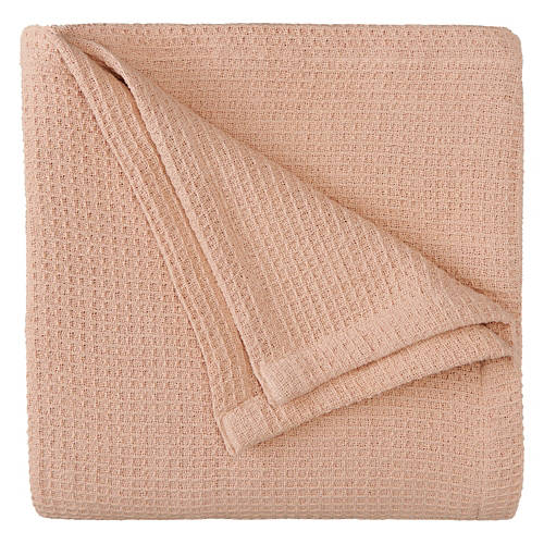 90” x 90” Full/Queen Size Cotton Blanket, Pink