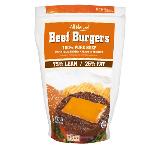 75/25  Ground  Beef Patties, 3 lb