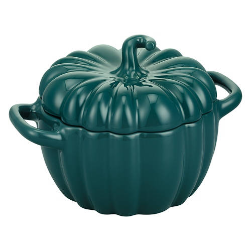 2 Qt. Large Pumpkin Casserole Dish, Green