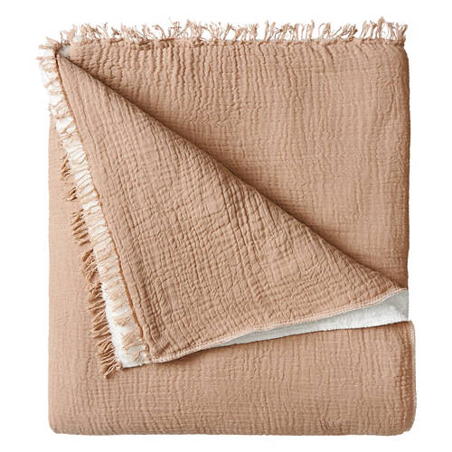 50” x 70” Soft Sherpa Gauze Throw, Taupe