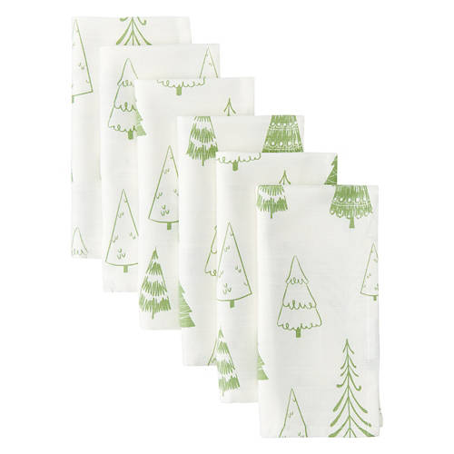 17” x 17” Holiday Napkins - Tree, 6 Pack