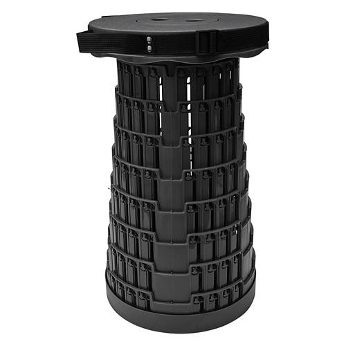 Adjustable Height Collapsible Camping Stool, Grey Product Image Front shot 01