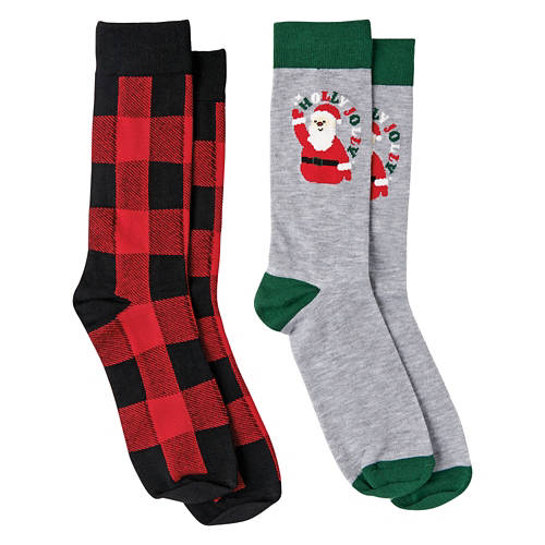 Men's Holiday Socks - Santa/Red, 6-12