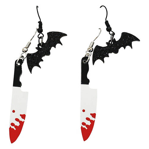 Halloween Earrings - Bat/Knife Set