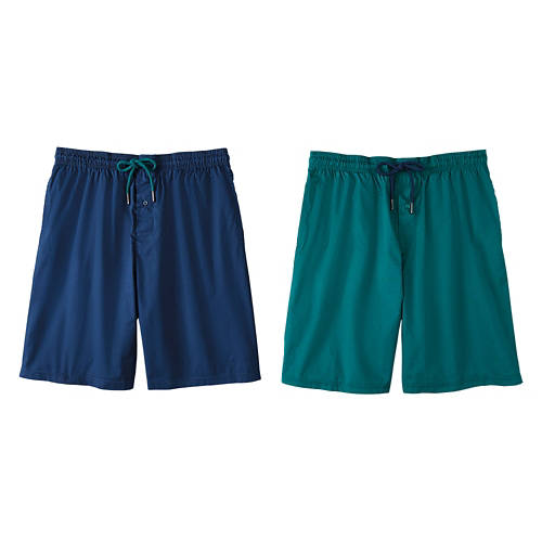 Men's 2 Pack Sleep Shorts - Green/Navy, M Product Image Front shot 01