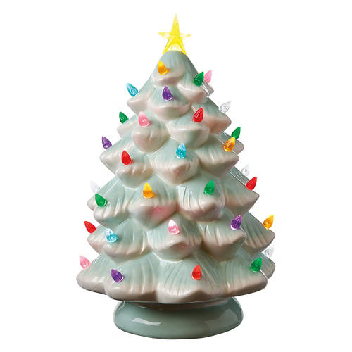 14.44" Hand Painted Ceramic Tree -  Mint