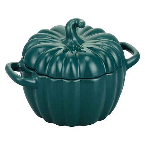 Small Pumpkin Casserole Dish, Green