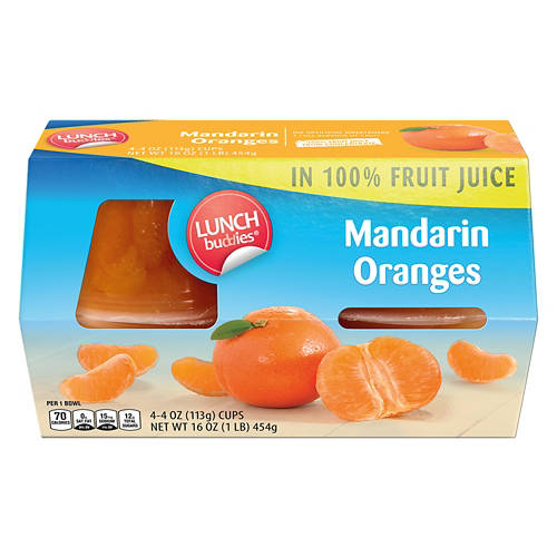 Fruit  Bowls Mandarin Oranges in 100% Juice - 4 count, 4 oz Product Image Front shot 01
