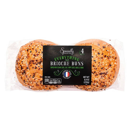Everything  Seasoning  Brioche Buns, 4 count Product Image Front shot 01