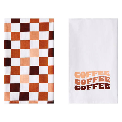 28” x 28” Tea Towels - Coffee Coffee Coffee, 2 Pack