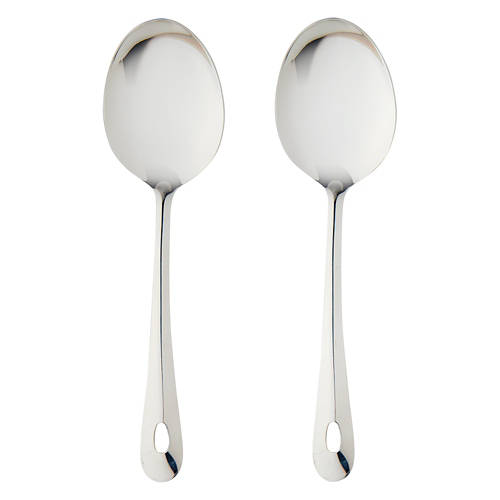 2 Piece Stainless Steel Utensil Set - Solid Spoon Set