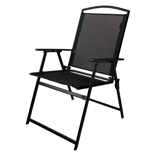 Black Sling Folding Chair, Black
