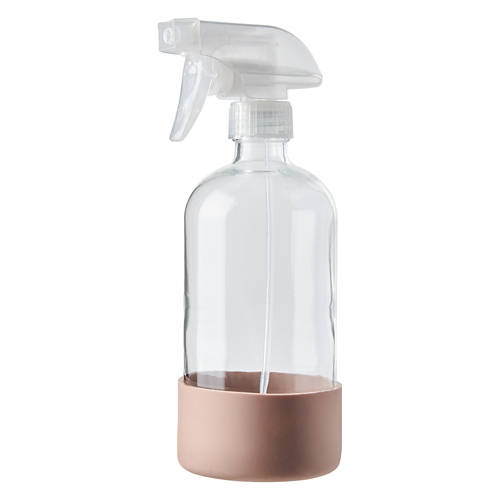 Clear Glass Spray Bottle, Creme