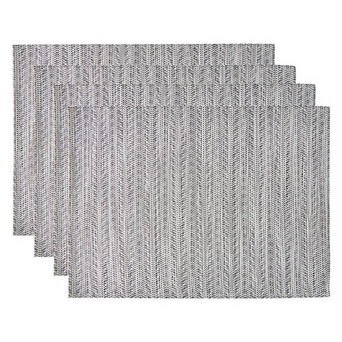 14" x 19" Vinyl Placemat Set - Gray, 4 pack